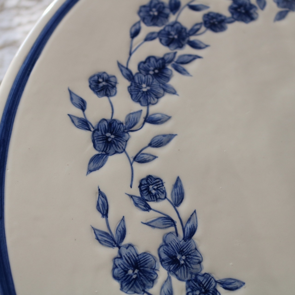 Blue and White Ceramic Cake Stand - Picture 4 of 5